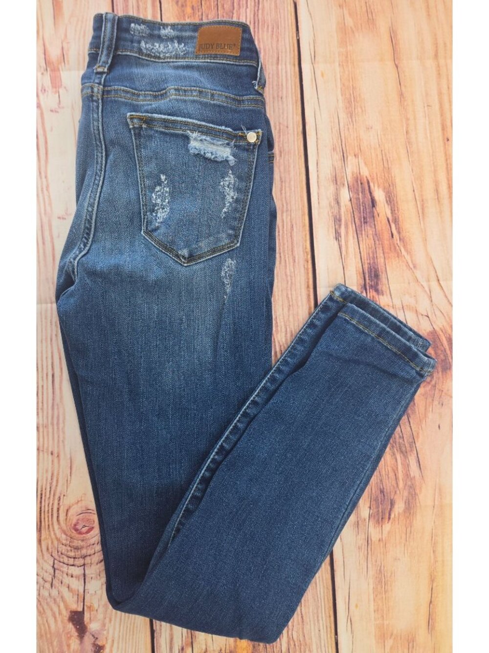 Judy Blue Distressed Skinny Fit Jeans 3/26 (28x28.5) - Leopard Print Patches